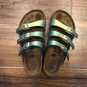 Birkenstock Metallic Green Florida Sandal